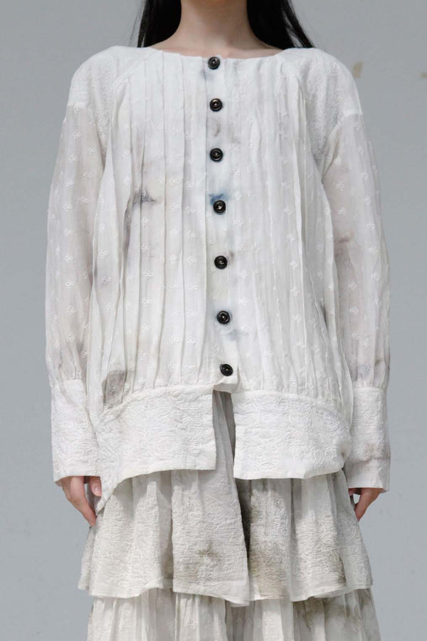 MUTEDANCE Crinkled Embroidered Shirt MD22SS69 Off-White